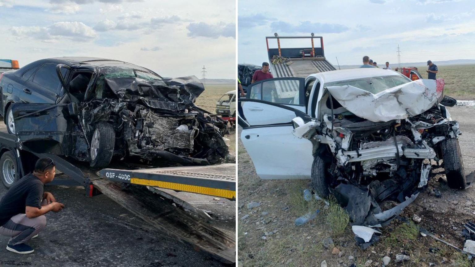 Шесть человек погибли при лобовом столкновении двух авто в Навои