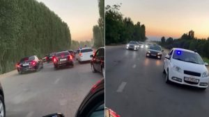 В Бухаре оштрафовали участников свадебного кортежа, отличившихся трюками на дороге