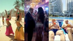 Tramp soqolli qorindor raqqoslar bo‘lgan g‘alati “Tramp G‘azoda” videosi uchun masxara qilindi